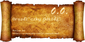 Orszáczky Odiló névjegykártya